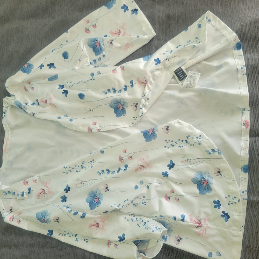 Floral White and Blue Cardigan